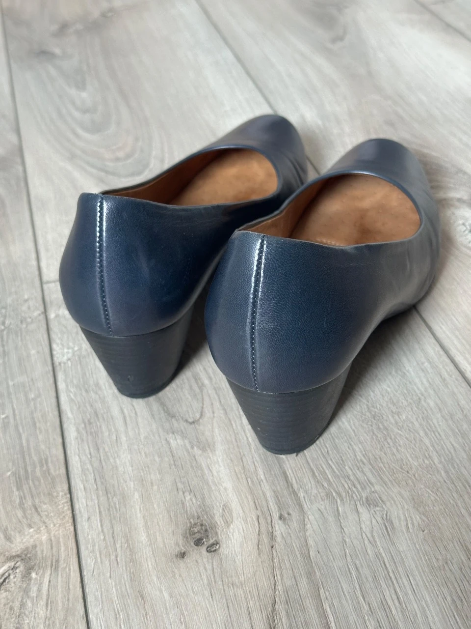 Zapatos de tacón bajos Gabor Comfort de cuero azul marino talla 39 – tacón de 5 cm – photo 4
